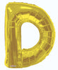 Jumbo Gold Letter D Foil Balloon with Helium Weight
