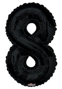 Jumbo Black Number 8 Foil Balloon with Helium Weight