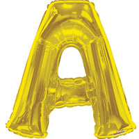 Jumbo Gold Letter A Foil Balloon with Helium Weight