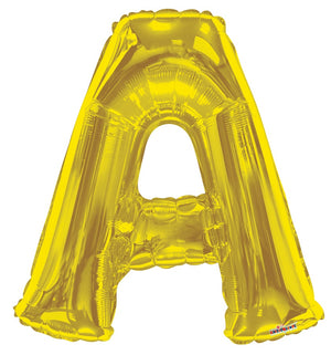 Jumbo Gold Letter A Foil Balloon with Helium Weight