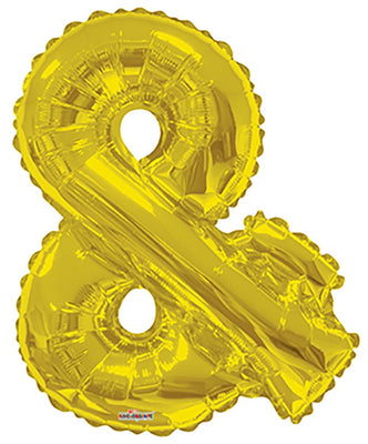Jumbo Gold Ampersand Balloon with Helium and Weight