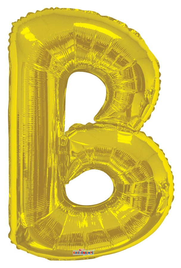 Jumbo Gold Letter B Foil Balloon with Helium Weight