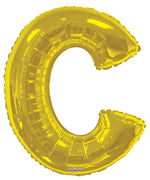 Jumbo Gold Letter C Foil Balloon with Helium Weight