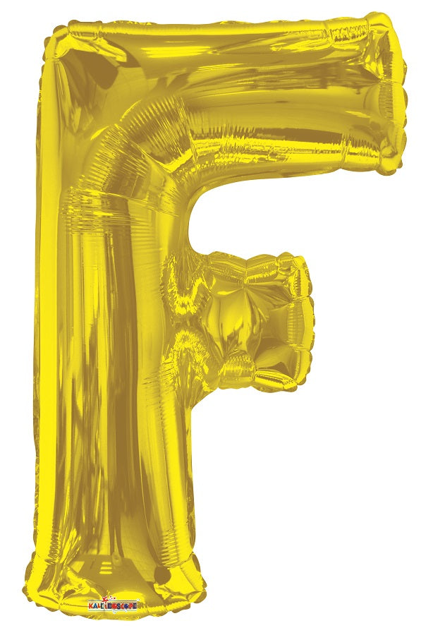 Jumbo Gold Letter F Foil Balloon with Helium Weight