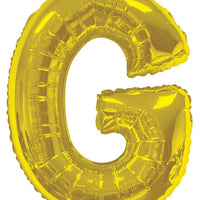 Jumbo Gold Letter G Foil Balloon with Helium Weight