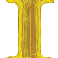 Jumbo Gold Letter I Foil Balloon with Helium Weight