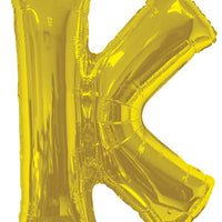Jumbo Gold Letter K Foil Balloon with Helium Weight
