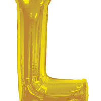 Jumbo Gold Letter L Foil Balloon with Helium Weight