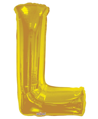Jumbo Gold Letter L Foil Balloon with Helium Weight