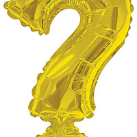 34 inch Jumbo Gold Question Symbol Balloon with Helium and Weight