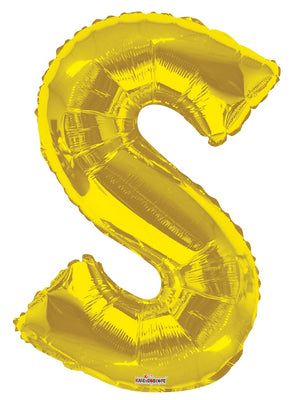 Jumbo Gold Letter S Foil Balloon with Helium Weight