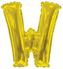 Jumbo Gold Letter W Foil Balloon with Helium Weight