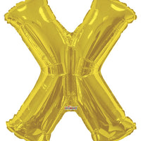 Jumbo Gold Letter X Foil Balloon with Helium Weight