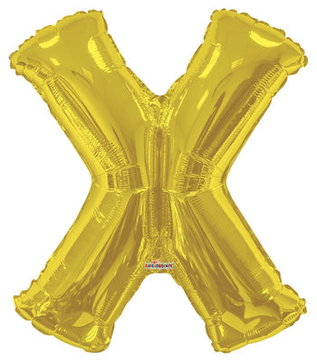 Jumbo Gold Letter X Foil Balloon with Helium Weight