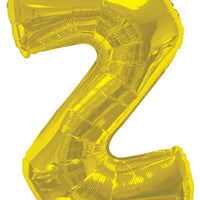 Jumbo Gold Letter Z Foil Balloon with Helium Weight