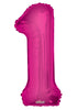 Jumbo Hot Pink Number 1 Foil Balloon with Helum Weight