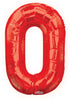 Jumbo Red Number 0 Foil Balloon with Helium and Weight