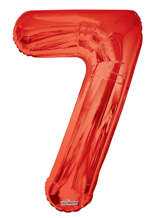 Jumbo Red Number 7 Foil Balloon with Helium and Weight