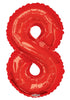 Jumbo Red Number 8 Foil Balloon with Helium and Weight