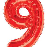 Jumbo Red Number Foil Balloon with Helium and Weight