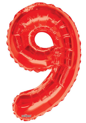 Jumbo Red Number Foil Balloon with Helium and Weight