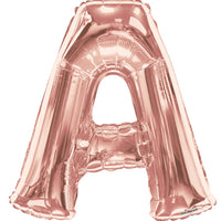 Jumbo Rose Gold Letter A Foil Balloon with Helum Weight