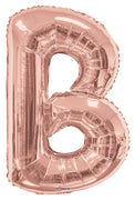 Jumbo Rose Gold Letter B Foil Balloon with Helium Weight