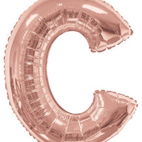 Jumbo Rose Gold Letter C Foil Balloon with Helium Weight