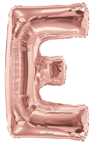 Jumbo Rose Gold Letter E Foil Balloon with Helium Weight