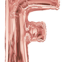 Jumbo Rose Gold Letter F Foil Balloon with Helium Weight