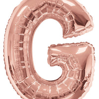 Jumbo Rose Gold Letter G Foil Balloon with Helium Weight