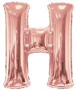 Jumbo Rose Gold Letter H Foil Balloon with Helium Weight