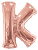 Jumbo Rose Gold Letter K Foil Balloon Balloon with Helium Weight