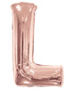 Jumbo Rose Gold Letter L Foil Balloon with Helium Weight
