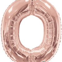 Jumbo Rose Gold Letter O Foil Balloon with Helium Weight