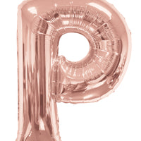 Jumbo Rose Gold Letter P Foil Balloon with Helium Weight