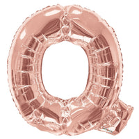 Jumbo Rose Gold Letter Q Foil Balloon with Helium Weight