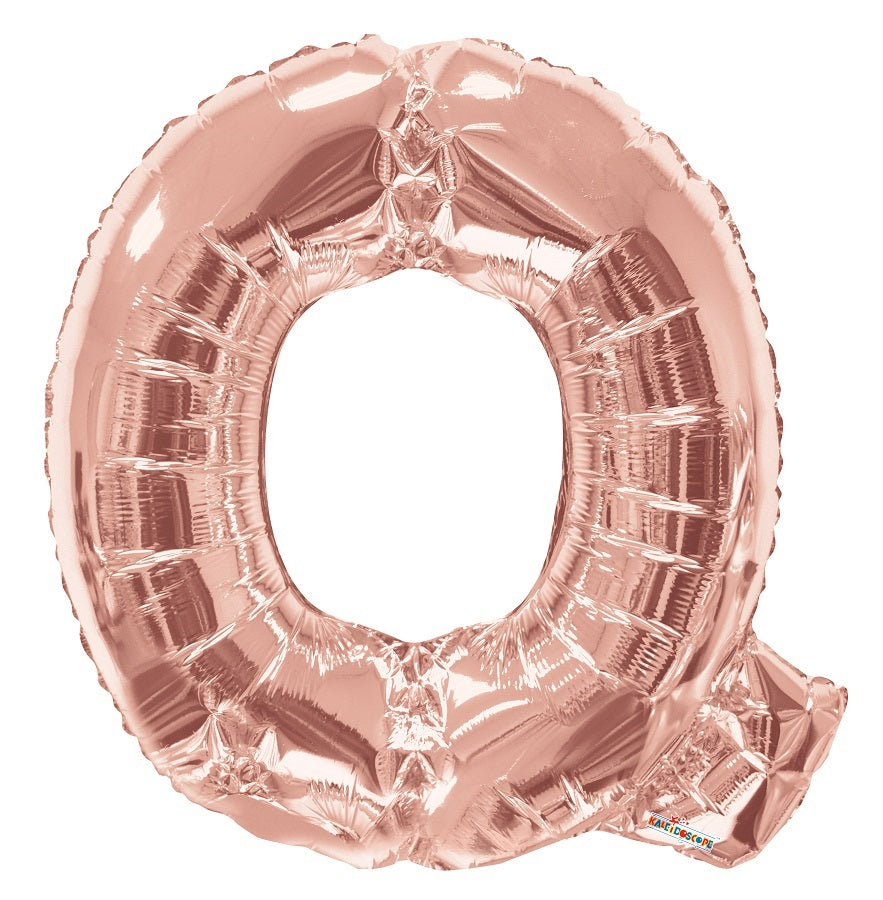 Jumbo Rose Gold Letter Q Foil Balloon with Helium Weight