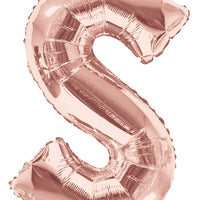 Jumbo Rose Gold Letter S Foil Balloon with Helium Weight