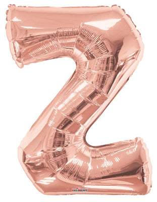 Jumbo Rose Gold Letter Z Foil Balloon with Helium Weight
