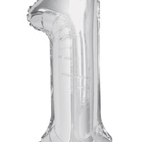 Jumbo Silver Number 1 Foil Balloon with Helium Weight
