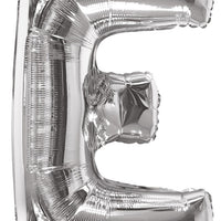 Jumbo Silver Letter E Foil Balloon with Helium Weight