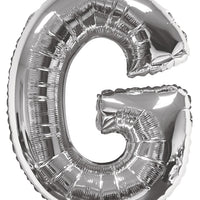 Jumbo Silver Letter G Foil Balloon with Helium Weight