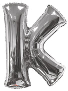 Jumbo Silver Letter K Foil Balloon with Helium Weight