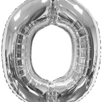 Jumbo Silver Letter O Foil Balloon with Helium Weight