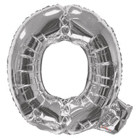 Jumbo Silver Letter Q Foil Balloon with Helium Weight