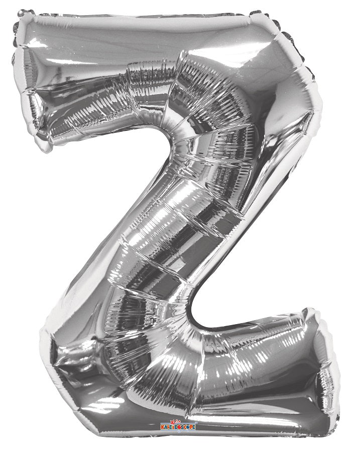 Jumbo Silver Letter Z Foil Balloon with Helium Weight