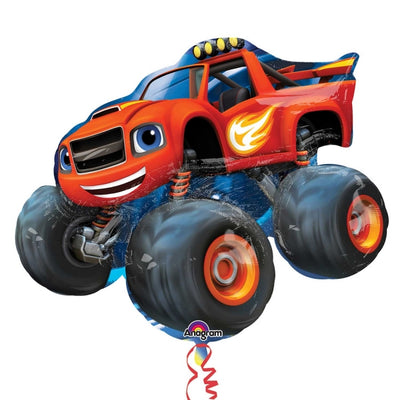 Blaze Monster Truck Foil Balloon with Helium and Weight