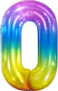 Jumbo Jelly Rainbow Number 0 Balloon with Helium and Weight