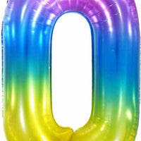 Jumbo Jelly Rainbow Number 0 Balloon with Helium and Weight